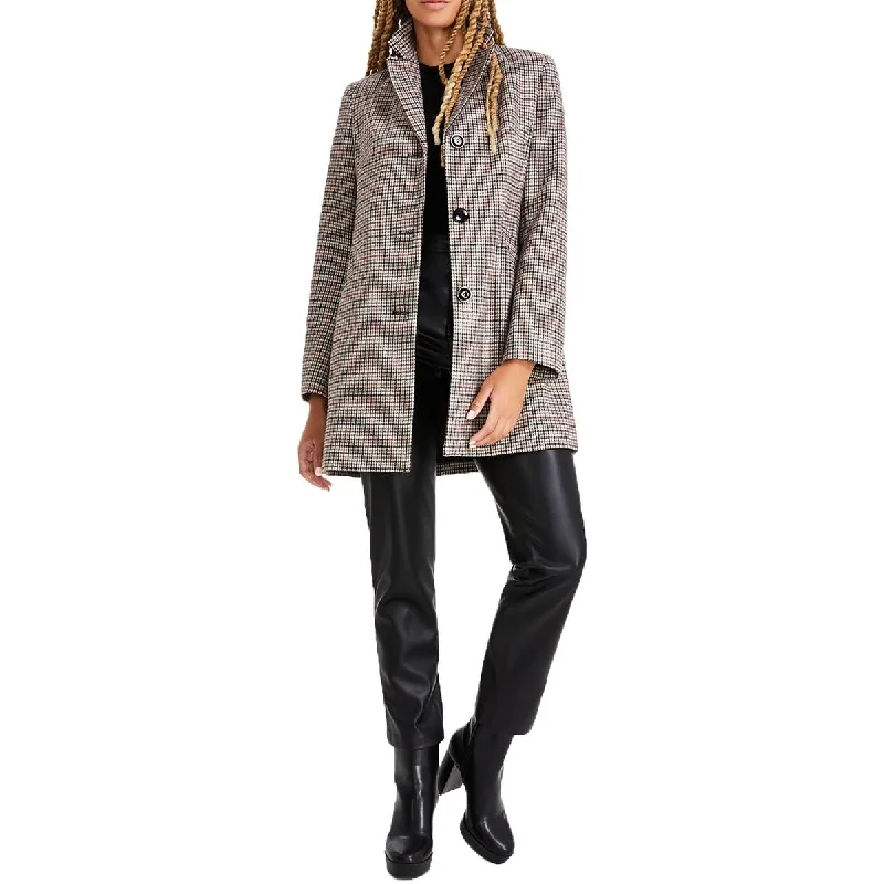 Spiritual Vitality Maralyn & Me Womens Juniors Houndstooth  Pea Coat