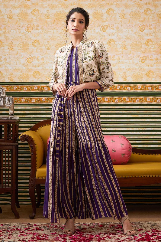 Elegant Style Mehr Printed Jumpsuit With Jacket