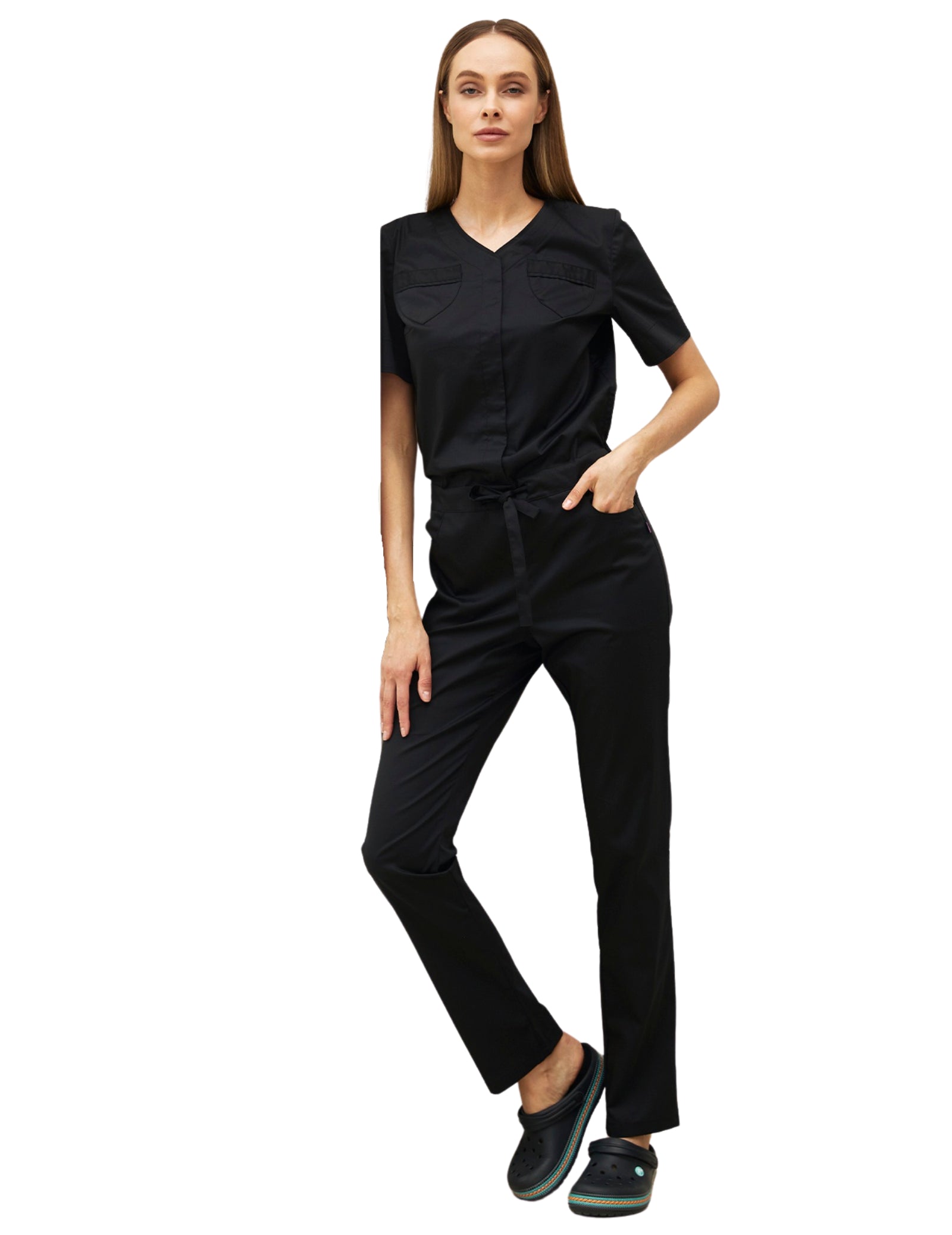 Elegant Fit Treat in Style Women's Sporty Jumpsuit - Black