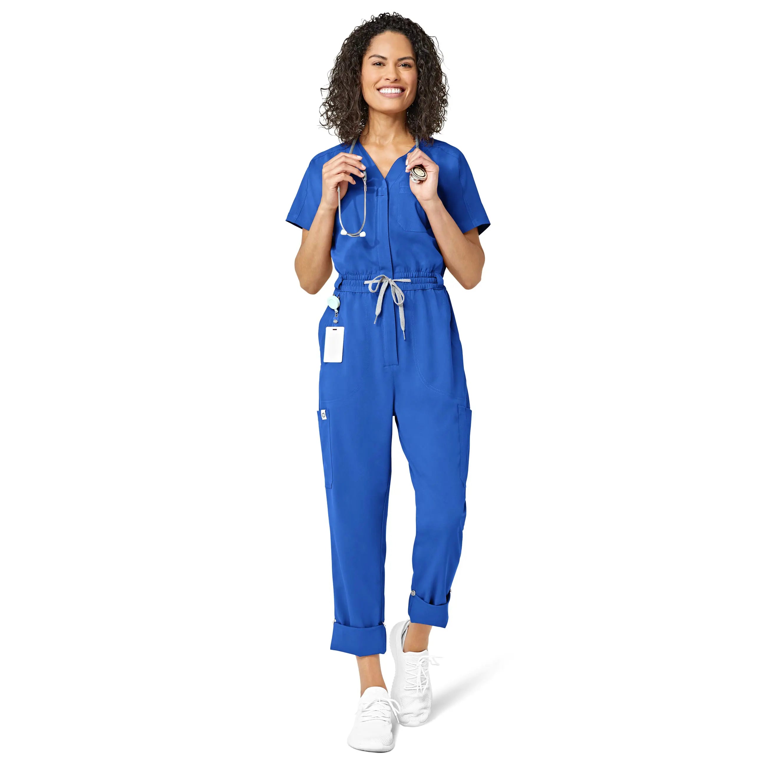 Trendy Dresses Wink Women's Zip Front Jumpsuit - Royal Blue