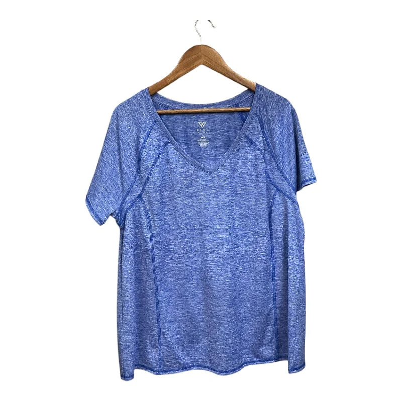 Sports Series Athletic Top Short Sleeve By Livi Active In Blue, Size: 1x