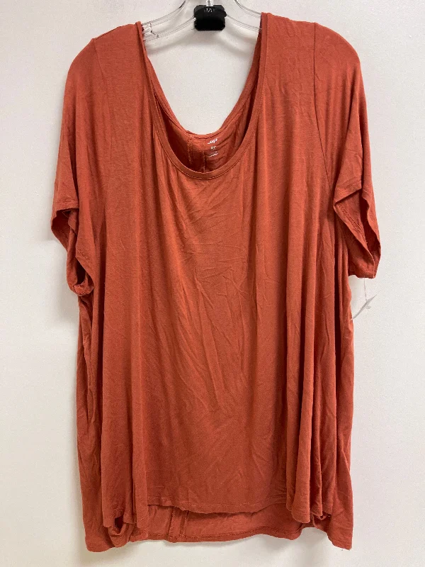 New Design Top Short Sleeve Basic By Dip In Orange, Size: 3x