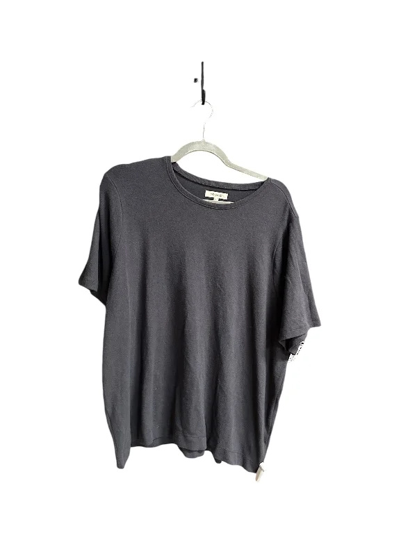 Elegant Tailoring Top Short Sleeve By Madewell In Grey, Size: 2x