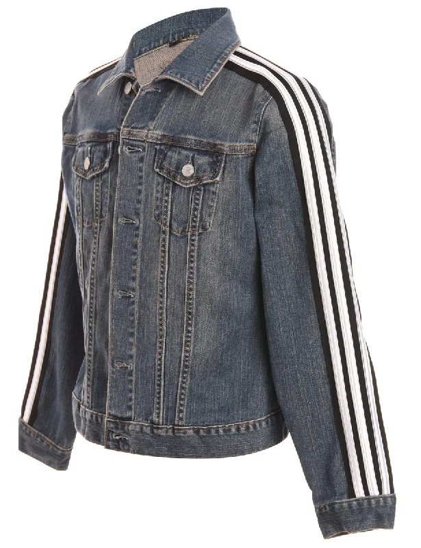 European Plan Label Three Stripe Sleeve Denim Jacket