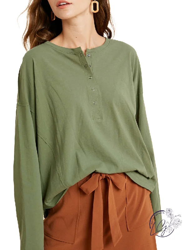 British Style What Are Friends For Oversized Henley